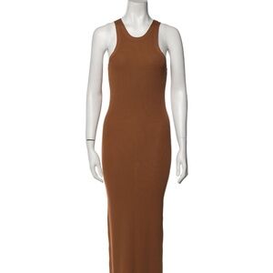 TOTEME Espera Brown ribbed-knit dress M